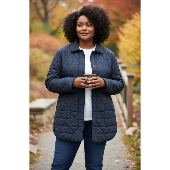 Marc New York Plus Packable Quilted Puffer Field Jacket Navy Blue Size 2X - Picture 1 of 12